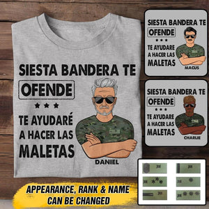 Personalized Spainish Veterans/Soldier Tshirt Printed 22JUY-HY13