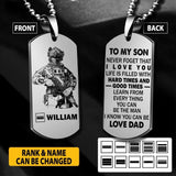 Personalized French Veterans/Soldier Necklaces Printed 22JUY-HY14