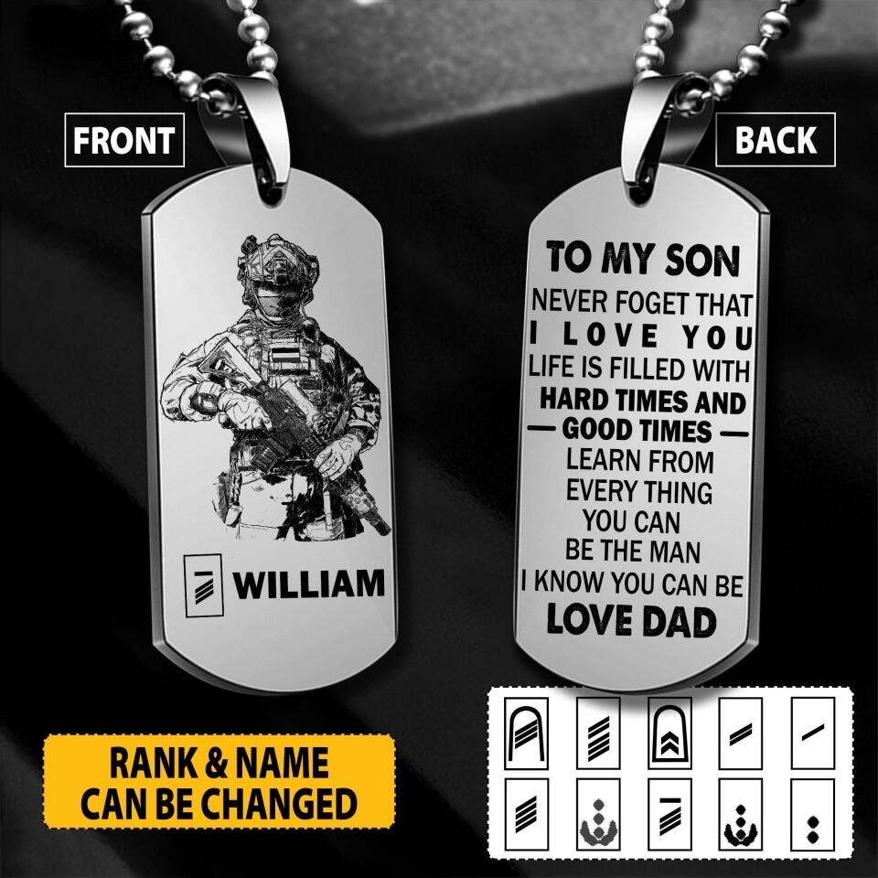 Personalized German Soldier/Veterans Necklaces Printed 22JUY-HY14