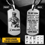 Personalized German Soldier/Veterans Necklaces Printed 22JUY-HY14