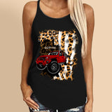 Personalized Jeep Leopard Criss Cross Tank Or Tshirt Printed QTDT1407