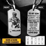Personalized Swedish Soldier/Veterans Necklaces Printed 22JUY-HY14