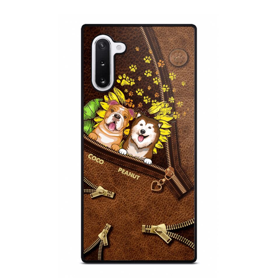 Personalized Dogs With Sunflower Phone Case Printed NQHC1407