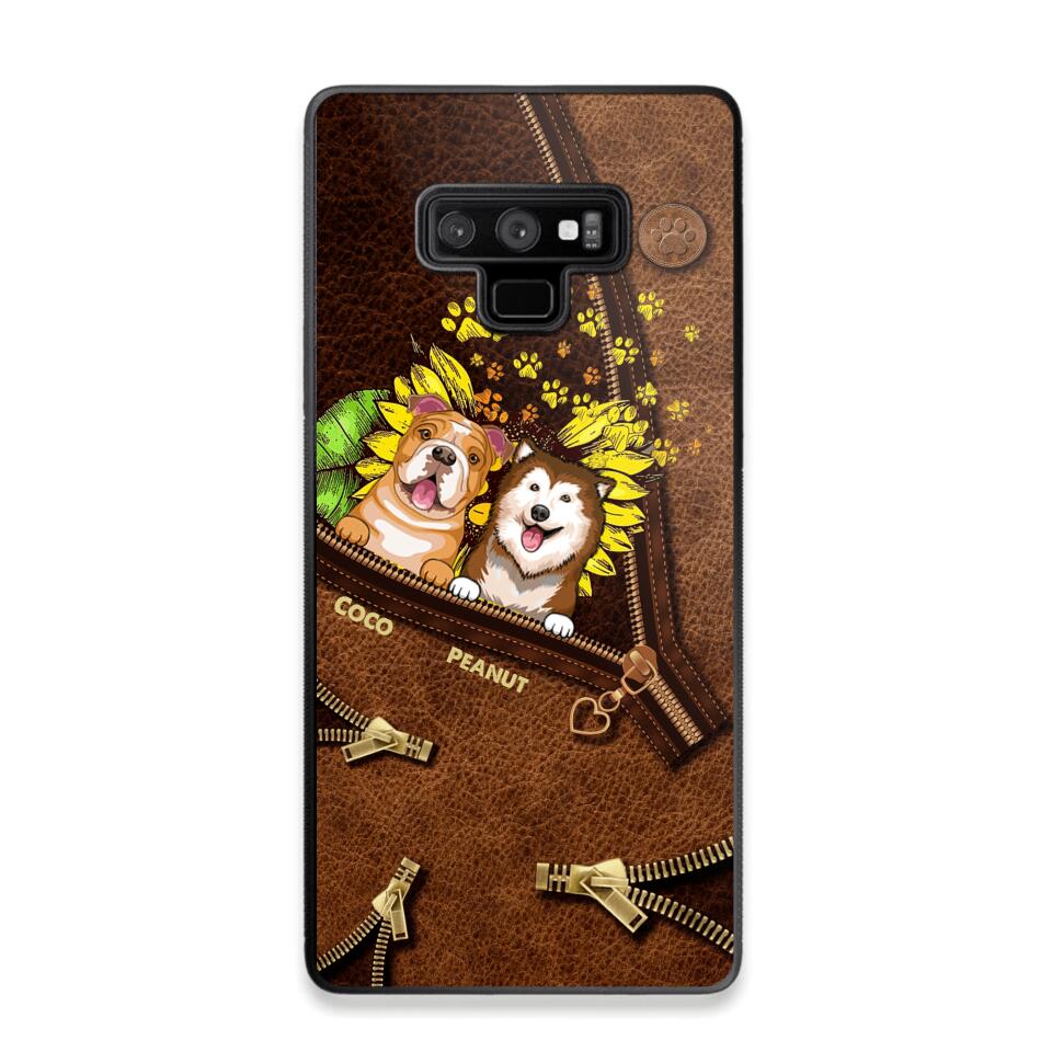 Personalized Dogs With Sunflower Phone Case Printed NQHC1407