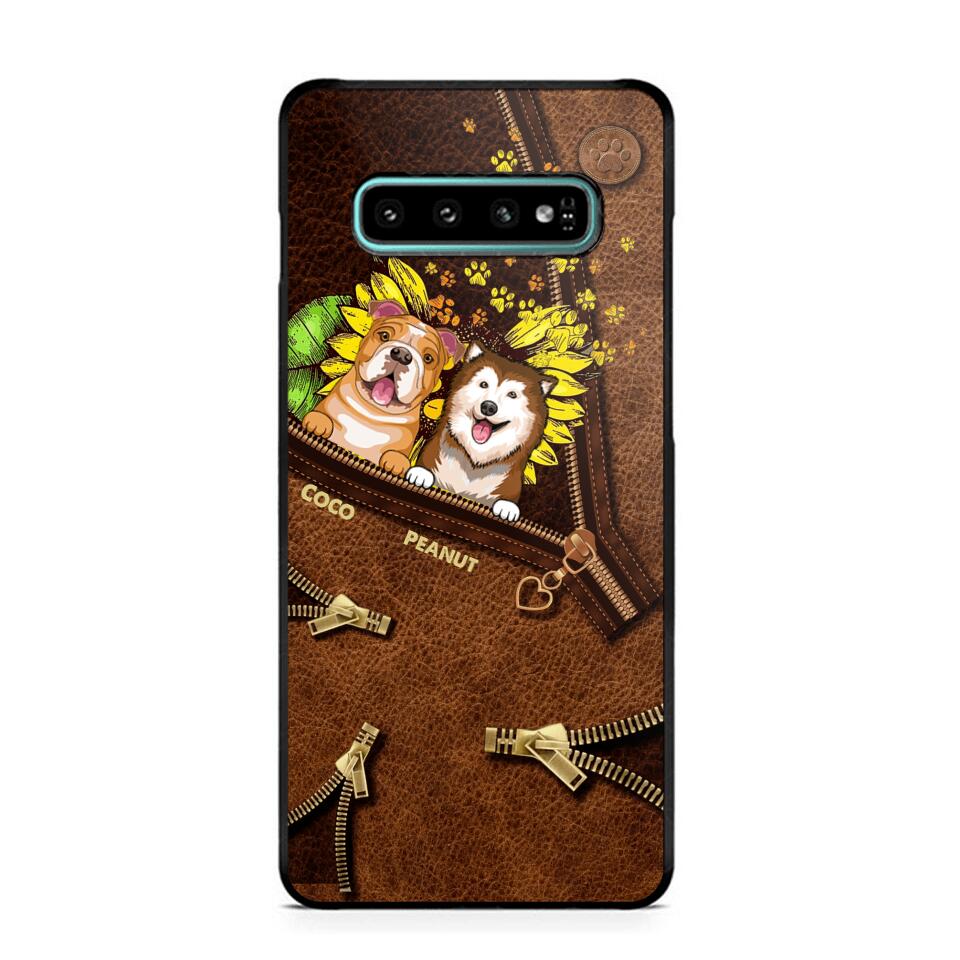 Personalized Dogs With Sunflower Phone Case Printed NQHC1407