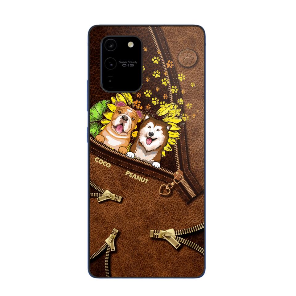 Personalized Dogs With Sunflower Phone Case Printed NQHC1407