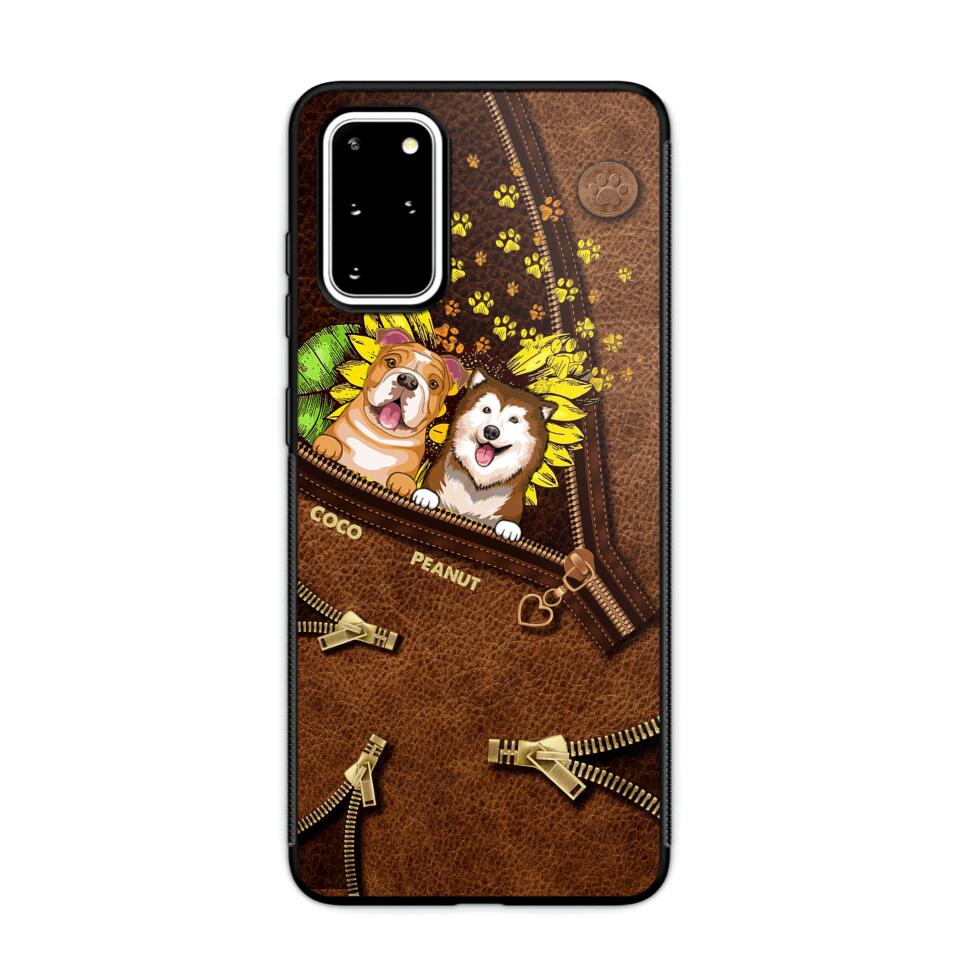 Personalized Dogs With Sunflower Phone Case Printed NQHC1407