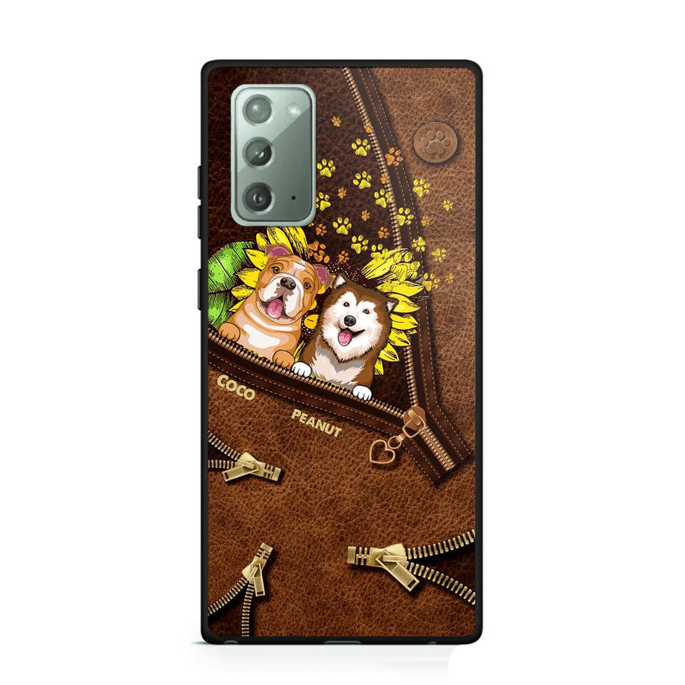 Personalized Dogs With Sunflower Phone Case Printed NQHC1407