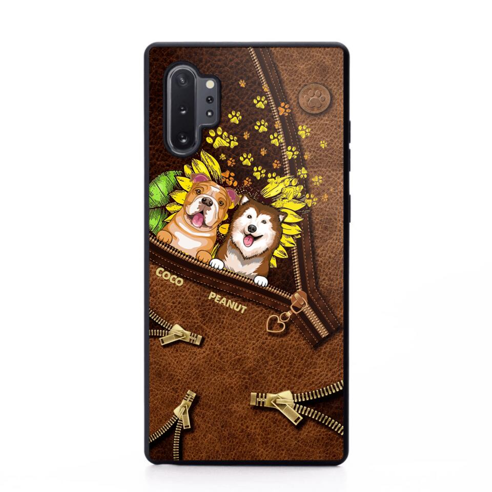 Personalized Dogs With Sunflower Phone Case Printed NQHC1407