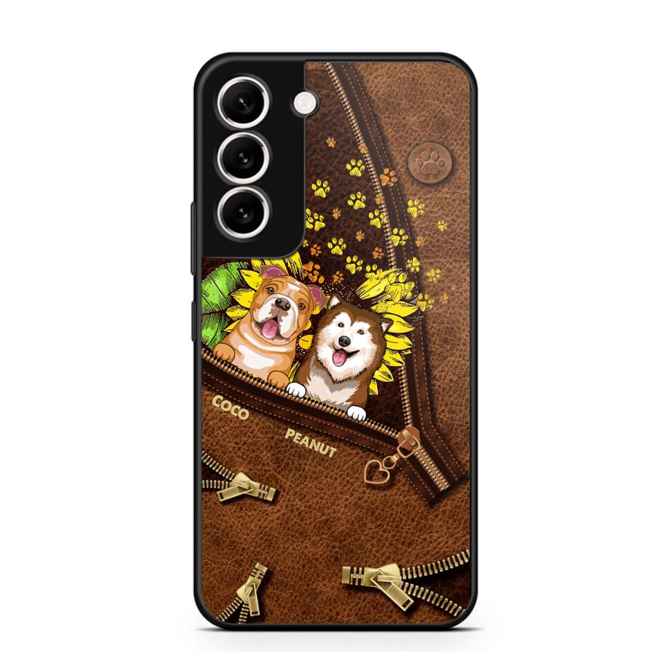 Personalized Dogs With Sunflower Phone Case Printed NQHC1407