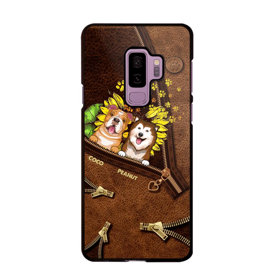 Personalized Dogs With Sunflower Phone Case Printed NQHC1407