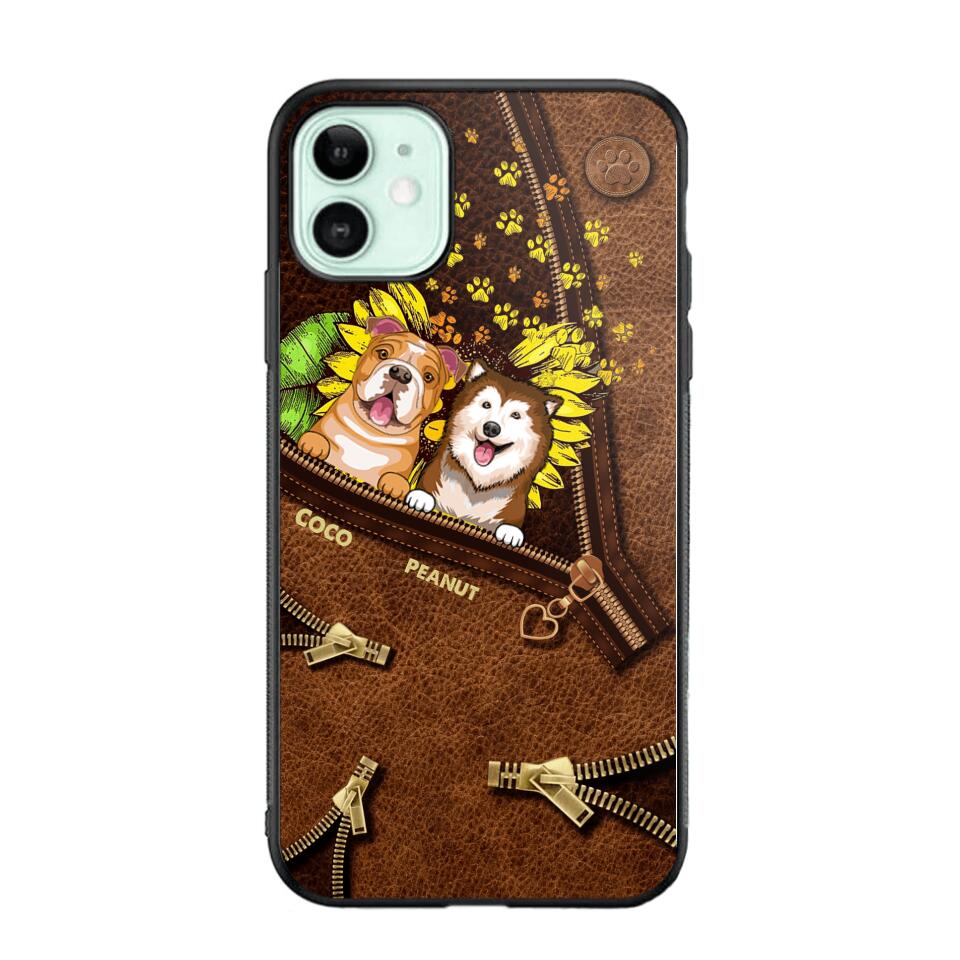 Personalized Dogs With Sunflower Phone Case Printed NQHC1407