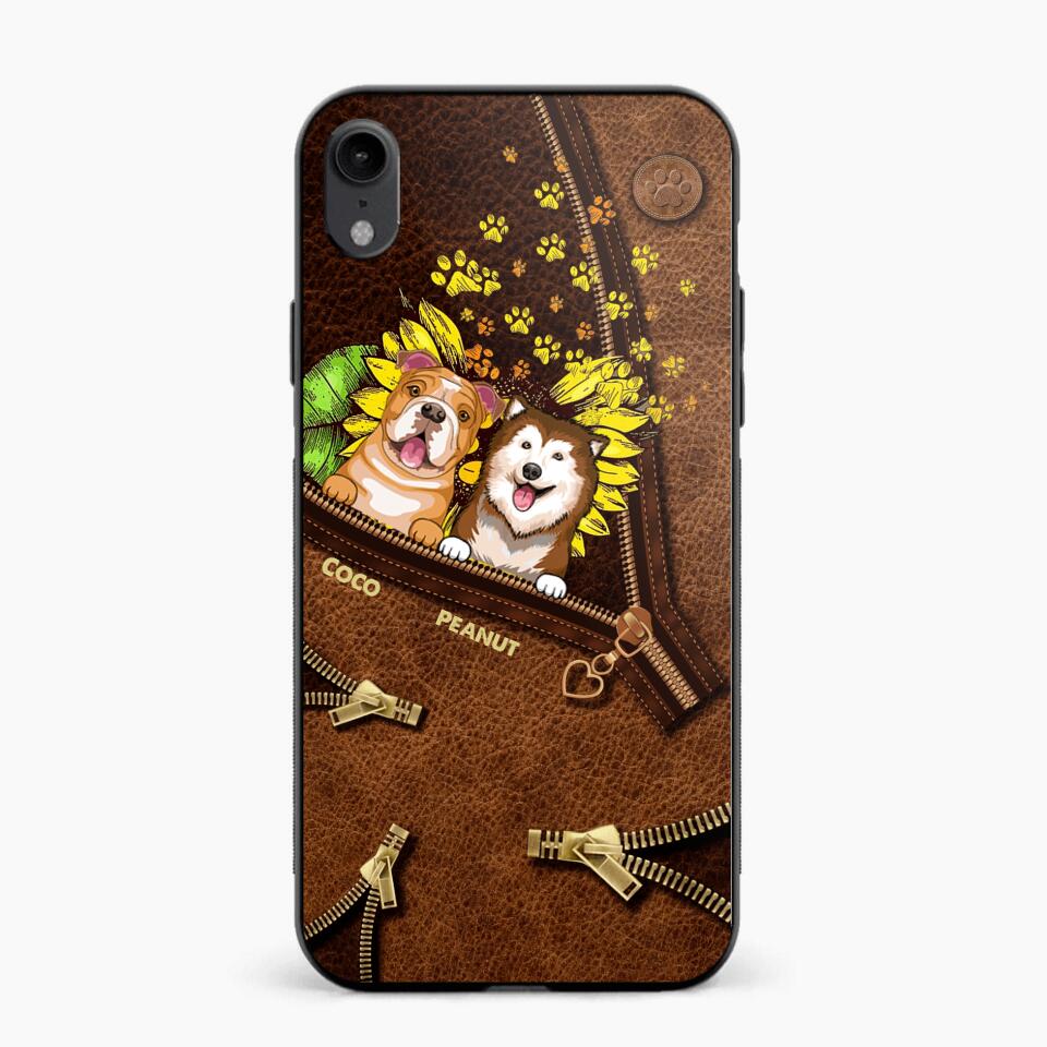 Personalized Dogs With Sunflower Phone Case Printed NQHC1407