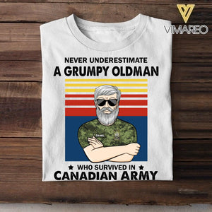 Personalized Never underestimate A Grumpy Oldman Canadian Veterans/Soldier Tshirt Printed 22JUY-HY14