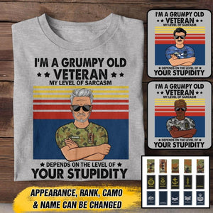 Personalized I'm A Grumpy Old Australian  Veterans/Soldier Tshirt Printed 22JUY-HY15