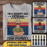 Personalized I'm A Grumpy Old Australian  Veterans/Soldier Tshirt Printed 22JUY-HY15