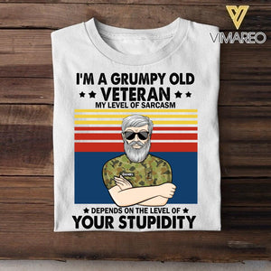 Personalized I'm A Grumpy Old Australian  Veterans/Soldier Tshirt Printed 22JUY-HY15