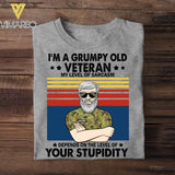 Personalized I'm A Grumpy Old Australian  Veterans/Soldier Tshirt Printed 22JUY-HY15