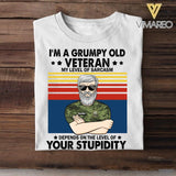 Personalized I'm A Grumpy Old Canadian Veterans/Soldier Tshirt Printed 22JUY-HY15