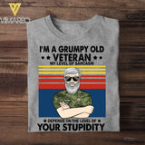 Personalized I'm A Grumpy Old Canadian Veterans/Soldier Tshirt Printed 22JUY-HY15