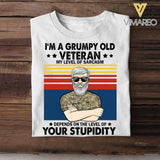 Personalized I'm A Grumpy Old British Veterans/Soldier Tshirt Printed 22JUY-HY15