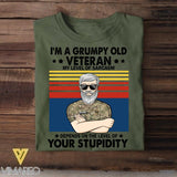Personalized I'm A Grumpy Old British Veterans/Soldier Tshirt Printed 22JUY-HY15