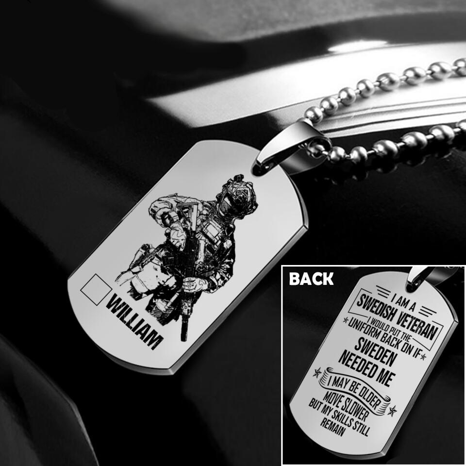 Personalized I'm A Swesish Veteran Necklaces Printed DHHQ1307