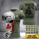 DH Personalized Canada Skull Soldier/ Veteran Tshirt 3D Printed DHDT1307