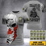 DH Personalized Canada Skull Soldier/ Veteran Tshirt 3D Printed DHDT1307