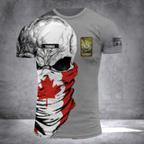 DH Personalized Canada Skull Soldier/ Veteran Tshirt 3D Printed DHDT1307