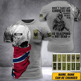 DH Personalized Norway Skull Soldier/ Veteran Tshirt 3D Printed DHDT1307