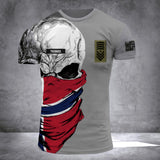 DH Personalized Norway Skull Soldier/ Veteran Tshirt 3D Printed DHDT1307