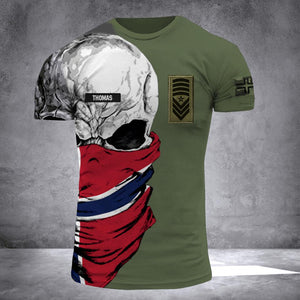 DH Personalized Norway Skull Soldier/ Veteran Tshirt 3D Printed DHDT1307