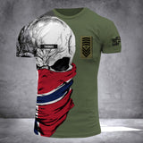 DH Personalized Norway Skull Soldier/ Veteran Tshirt 3D Printed DHDT1307