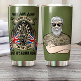 Personalized I Am A Grumpy UK Veteran I Can Fix Stupid  Tumbler Printed QTVQ1507