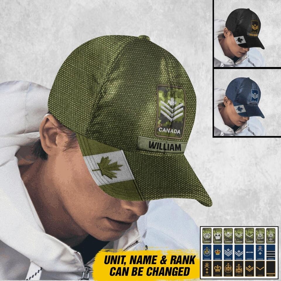 Personalized Canadian Veteran/ Solider Peaked Cap 3D Printed QTDT1607