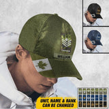Personalized Canadian Veteran/ Solider Peaked Cap 3D Printed QTDT1607