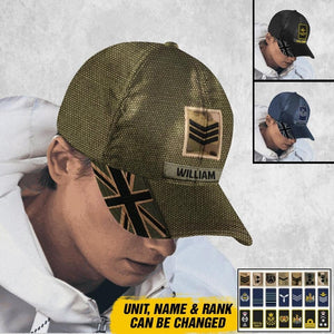 Personalized UK Veteran/ Solider Peaked Cap 3D Printed QTDT1607