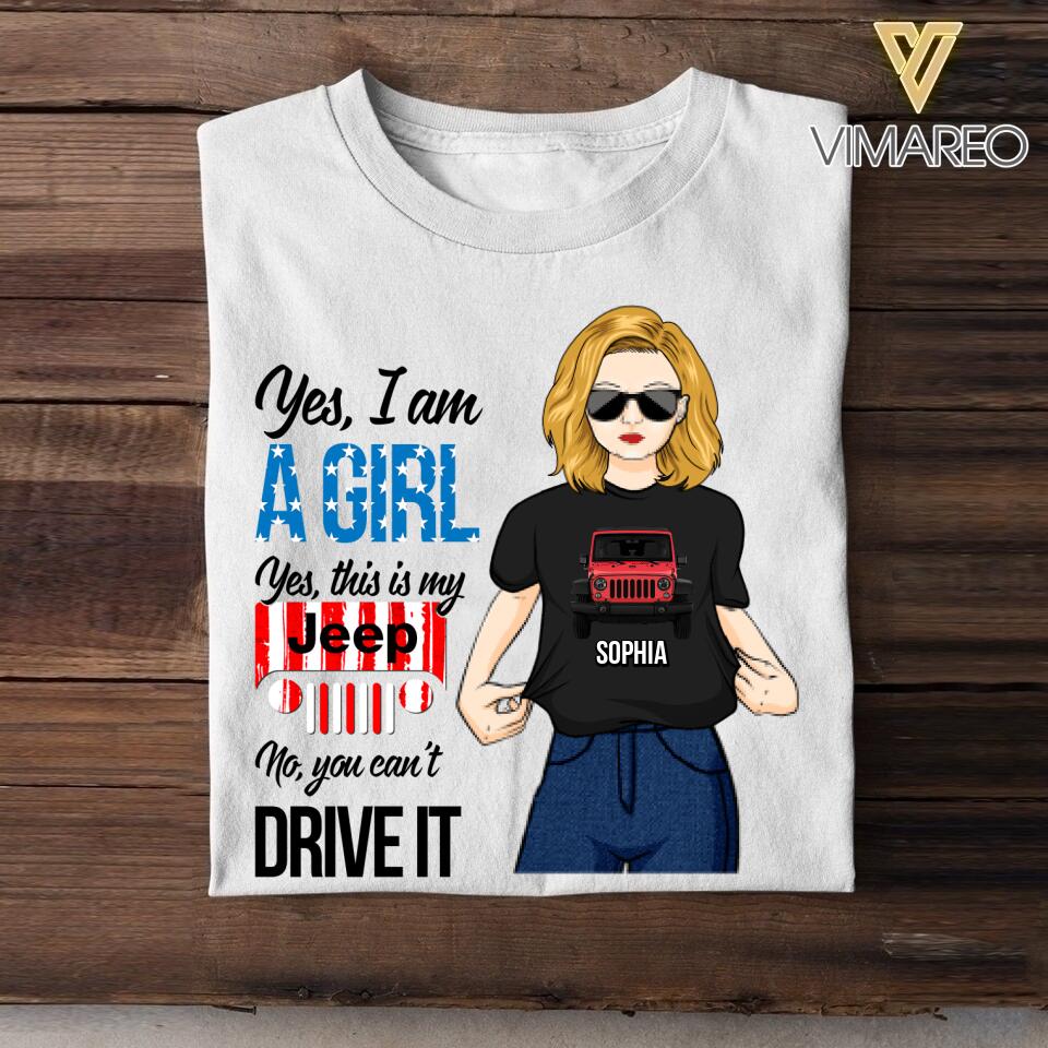 Personalized Jeep Girl Tshirt Printed 22JUY-DT16