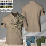 Personalized UK Veteran/ Solider Camo Polo Shirts 3D Printed QTDT1607