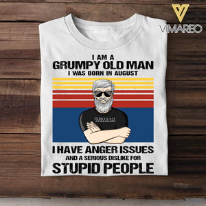 Personalized I Am Grumpy Old Man Was Born In August Tshirt Printed 22JUY-HQ16