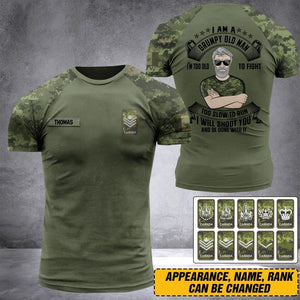 Personalized Canada Oldman Soldier/ Veteran Tshirt 3D Printed DHDT1607