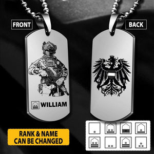 Personalized Austrian Soldier/Veterans Necklaces Printed 22JUY-HY16