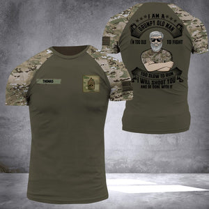 Personalized United State Oldman Soldier/ Veteran Tshirt 3D Printed DHDT1607