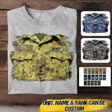 Personalized Australian Veterans/Soldier Tshirt Printed 22JUY-HQ16