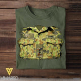 Personalized Australian Veterans/Soldier Tshirt Printed 22JUY-HQ16