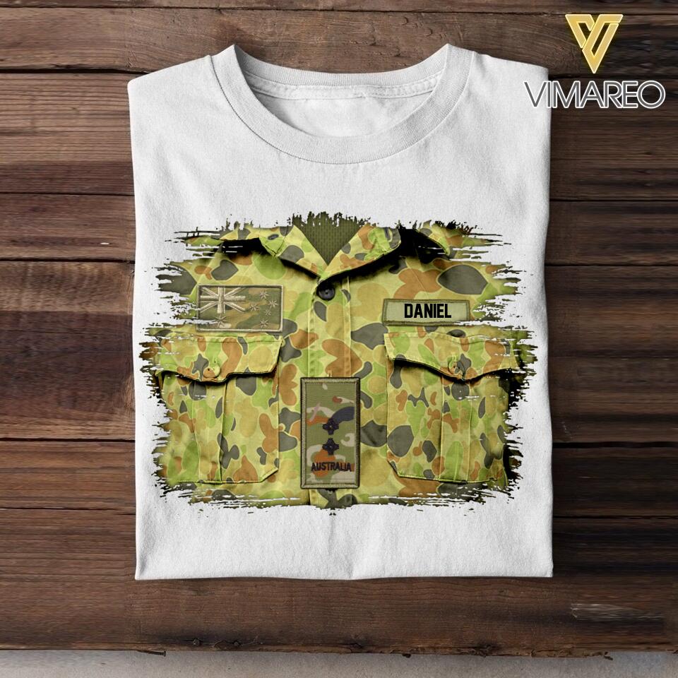 Personalized Australian Veterans/Soldier Tshirt Printed 22JUY-HQ16