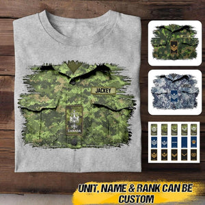 Personalized Canadian Veterans/Soldier Tshirt Printed 22JUY-HQ16
