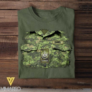 Personalized Canadian Veterans/Soldier Tshirt Printed 22JUY-HQ16