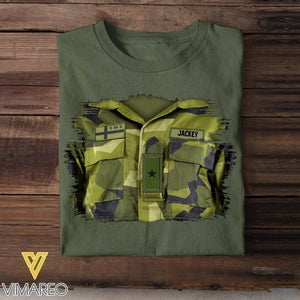 Personalized Swedish Veterans/Soldier Tshirt Printed 22JUY-HQ16